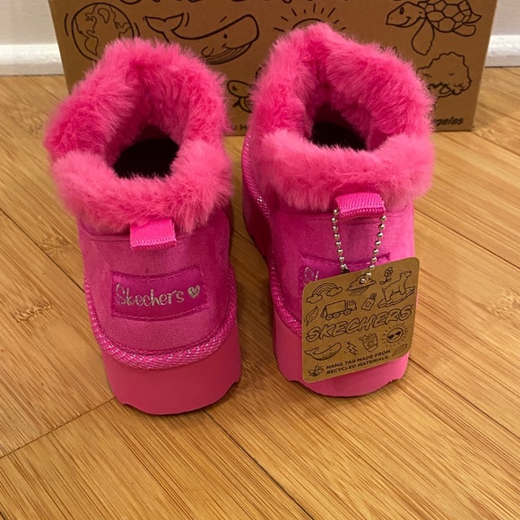 Skechers Kids' Fuchsia Boots with Heart Accents - Picture 6 of 7